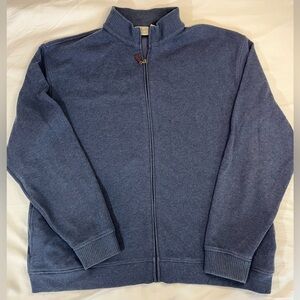 LL Bean Blue Classic Cotton Full-Zip Sweater Cardigan Men’s XXL